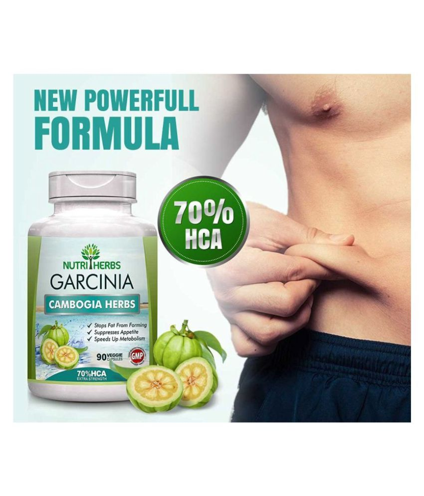 Nutriherbs Garcinia cambogia 70 HCA 60 capsules Pack of 4 800 mg Natural Buy Nutriherbs