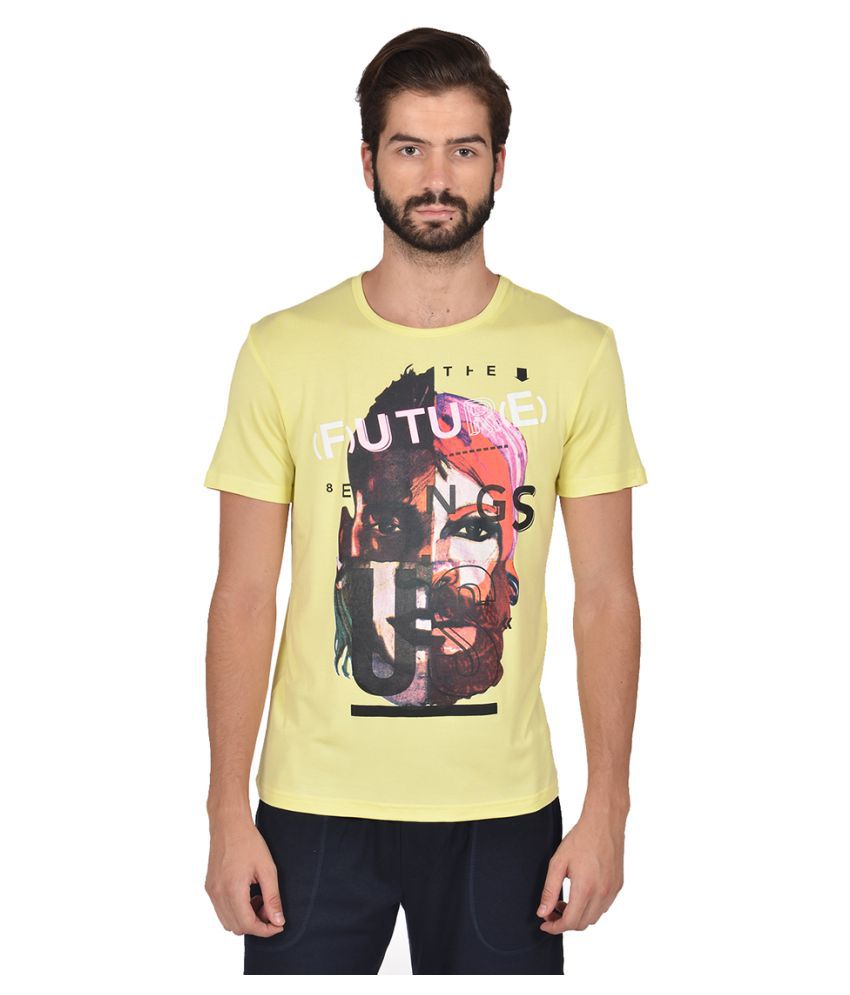 YOO Yellow Round T-Shirt - Buy YOO Yellow Round T-Shirt Online at Low ...