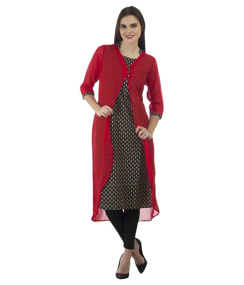 red festive kurti