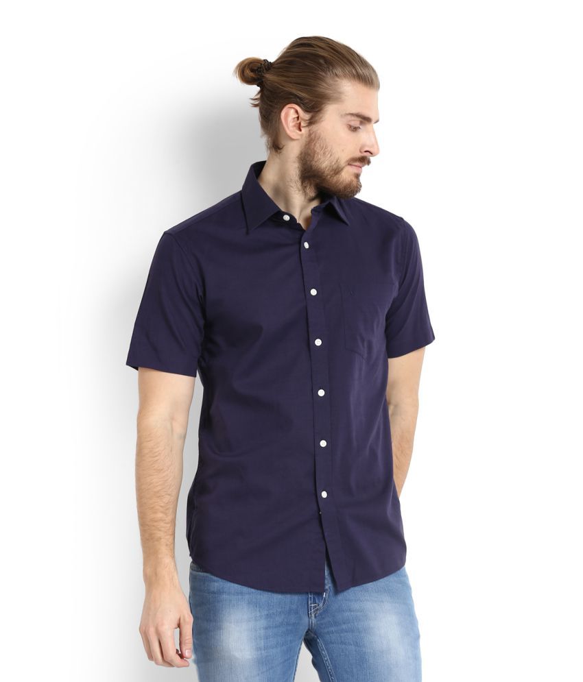 Allen Solly Blue Casuals Regular Fit Shirt - Buy Allen Solly Blue ...