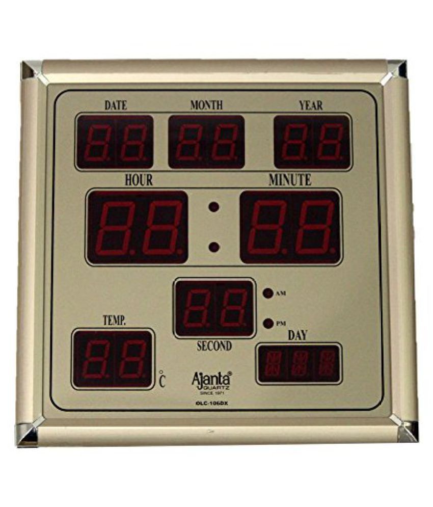 Ajanta GoldenColored Digital Wall Clock Price in India Buy Ajanta