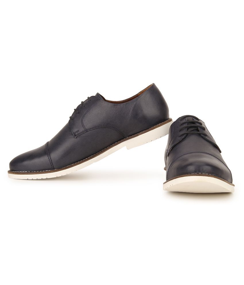 Carlton London Navy Genuine Leather Casual Shoes - Buy Carlton London ...