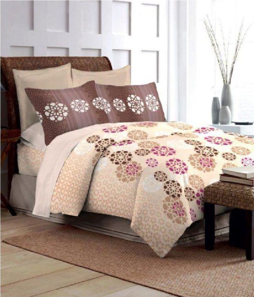     			Bombay Dyeing Double Poly Cotton Brown Bed Sheet