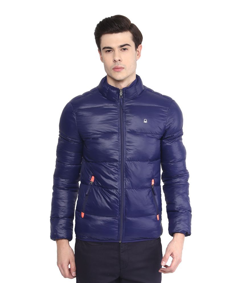 United Colors of Benetton Blue Quilted & Bomber Jacket - Buy United ...