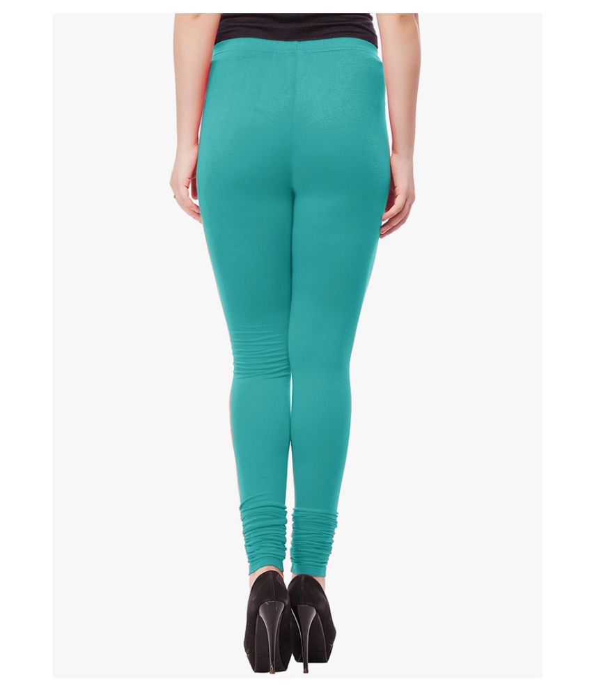 Pack Of 8 IndiWeaves Girl Cotton Legging Comfortable Stylish Chudidar Full Length Girl Leggings-Turquoise