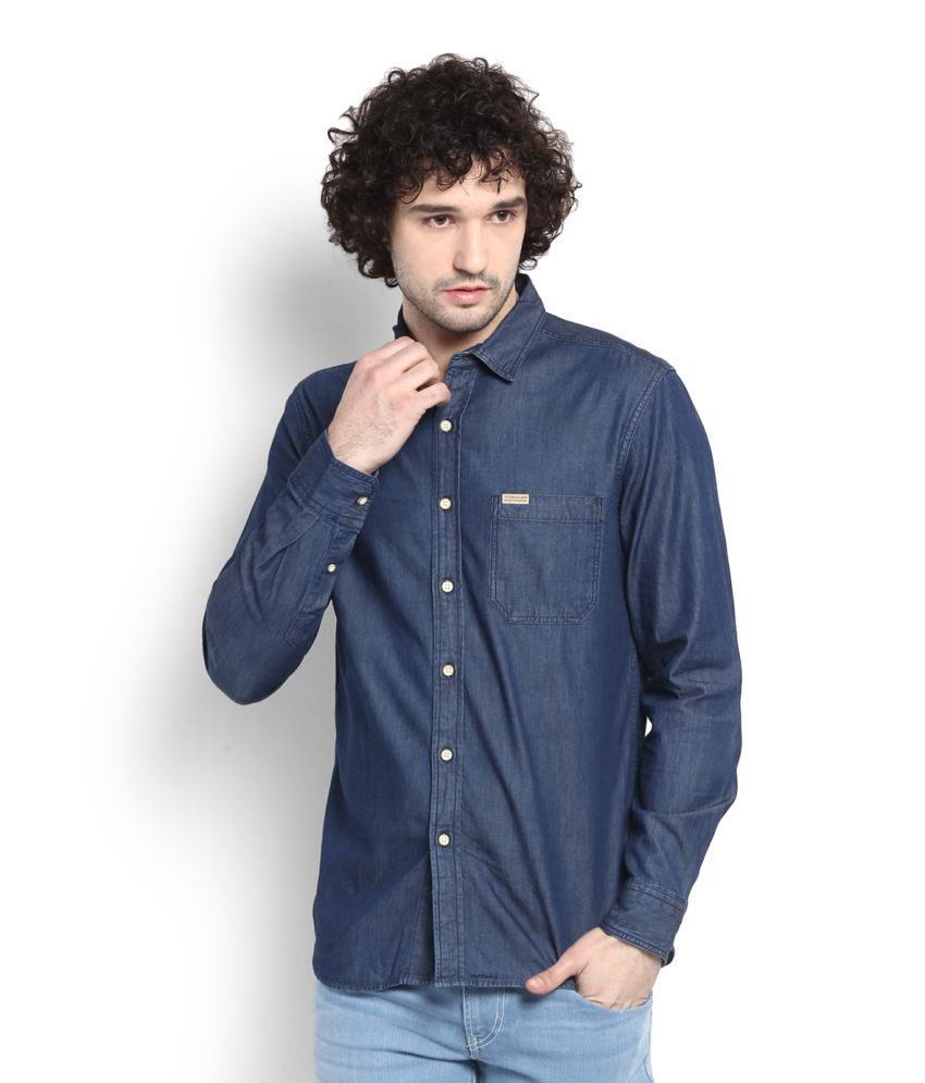 flying machine blue shirt