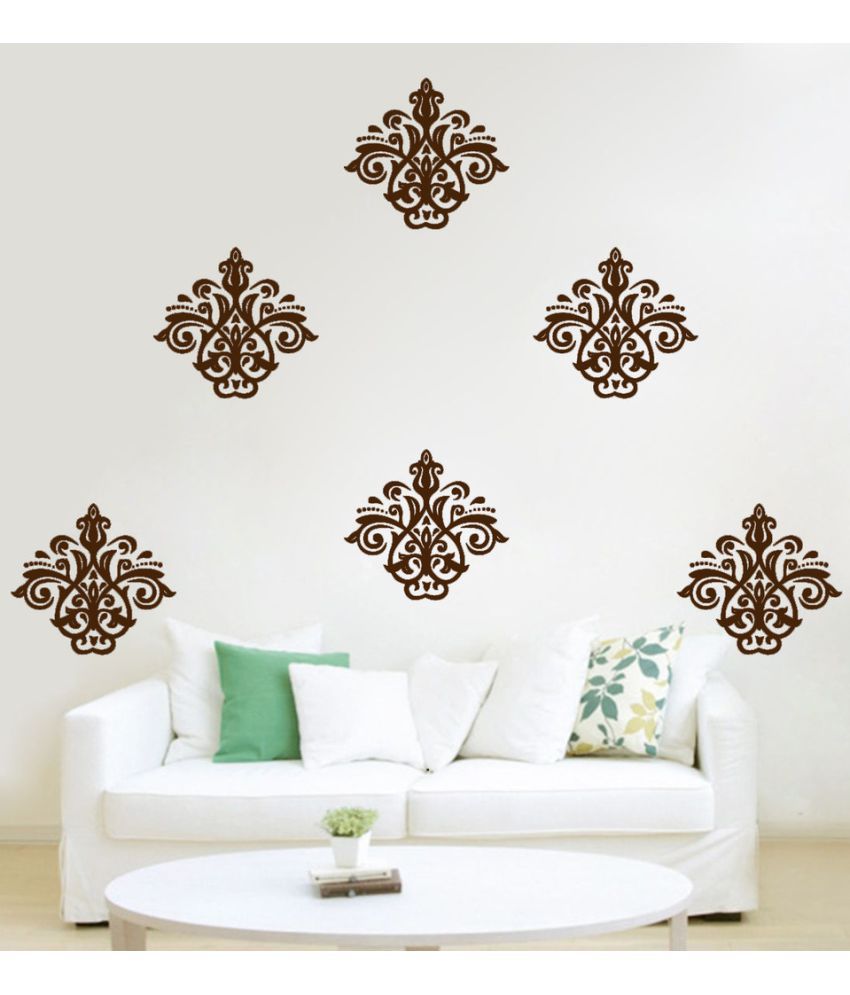     			Decor Villa Lakshmi motif Vinyl Brown Wall Stickers