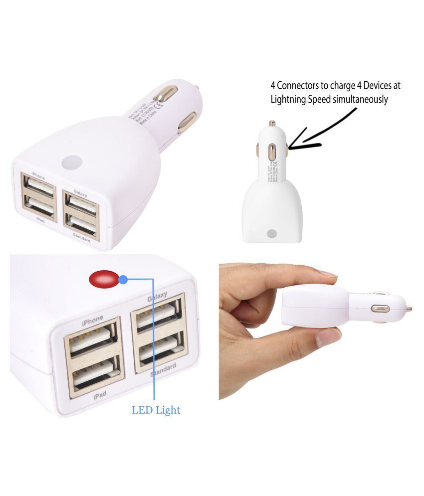 ODM Car Mobile Charger USB 4 Port CC36U55 White Buy ODM Car Mobile