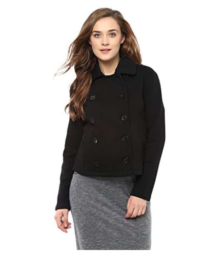 Femella Fashion's Black Short Double Breasted Jacket - Buy Femella ...
