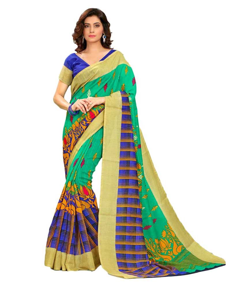     			Jevi Prints Multicoloured Bhagalpuri Silk Saree