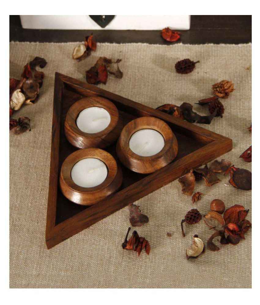     			Unravel India Brown Wax Tea Light Pack of 3