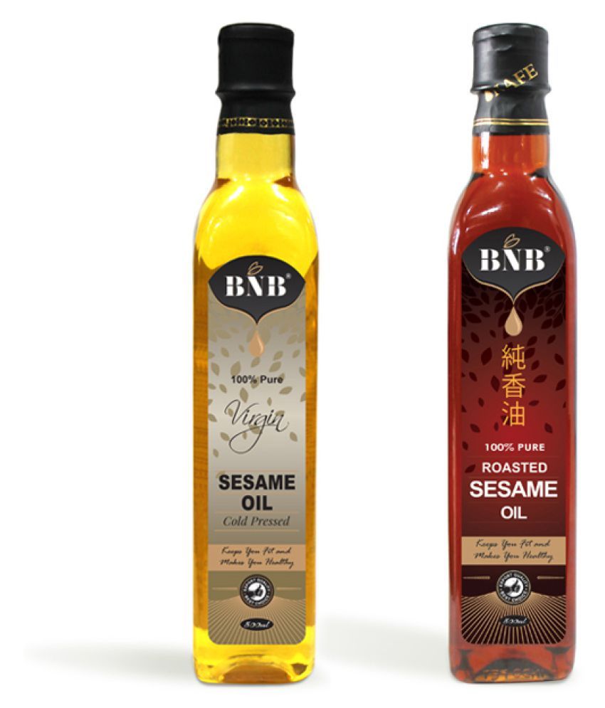 BNB Combo of Virgin Sesame & Roasted Sesame Oil Gingelly Oil 1000 ml