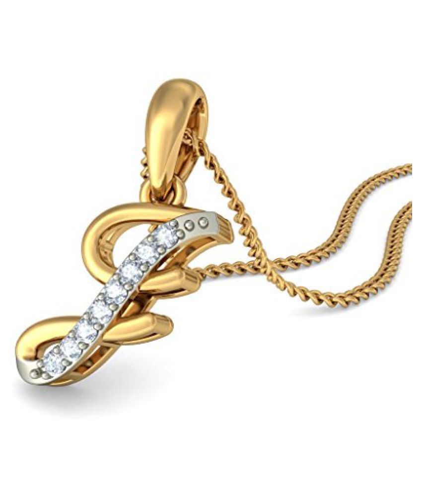 BlueStone Yellow Gold and Diamond Liham J Pendant Buy BlueStone Yellow
