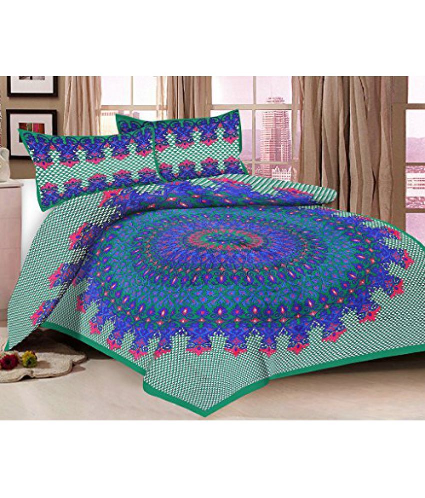 Metro Living Printed 120 TC Cotton 2 Double Bedsheets & 4 Pillow Covers