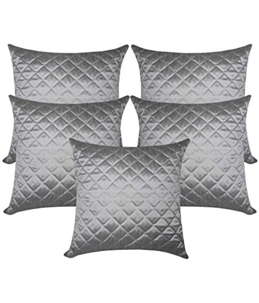 Box Quilting Silver Cushion Cover 30x30 Cms (Set of 5) Buy Online at