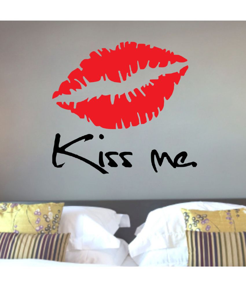     			Decor Villa Kiss Me Vinyl Multicolour Wall Stickers