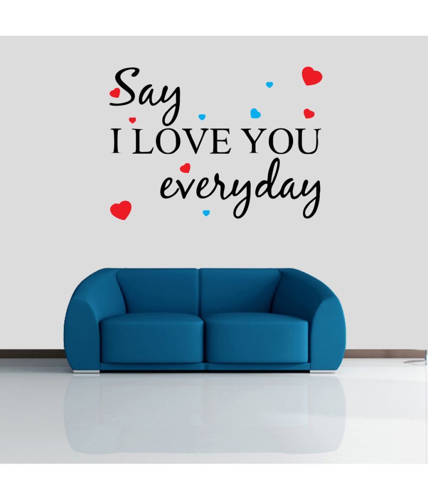     			Decor Villa Say I Love Vinyl Black Wall Stickers