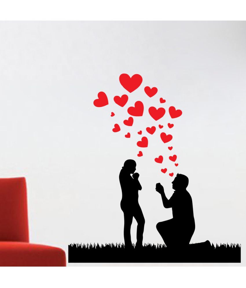     			Decor Villa Will U Marry Me Vinyl Red Wall Stickers