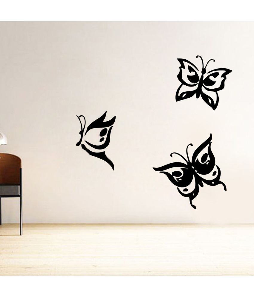     			Decor Villa Butterfly Vinyl Black Wall Stickers
