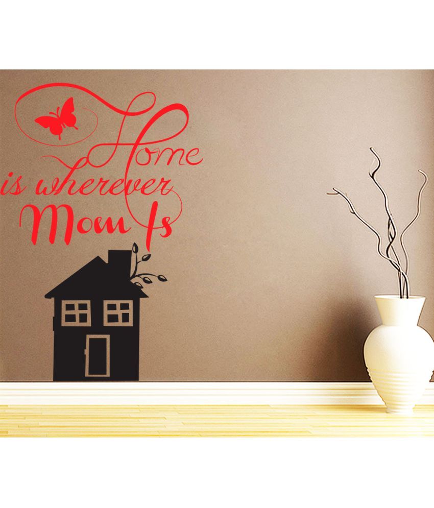     			Decor Villa Home Is Wherever Mom Is Vinyl Black Wall Stickers