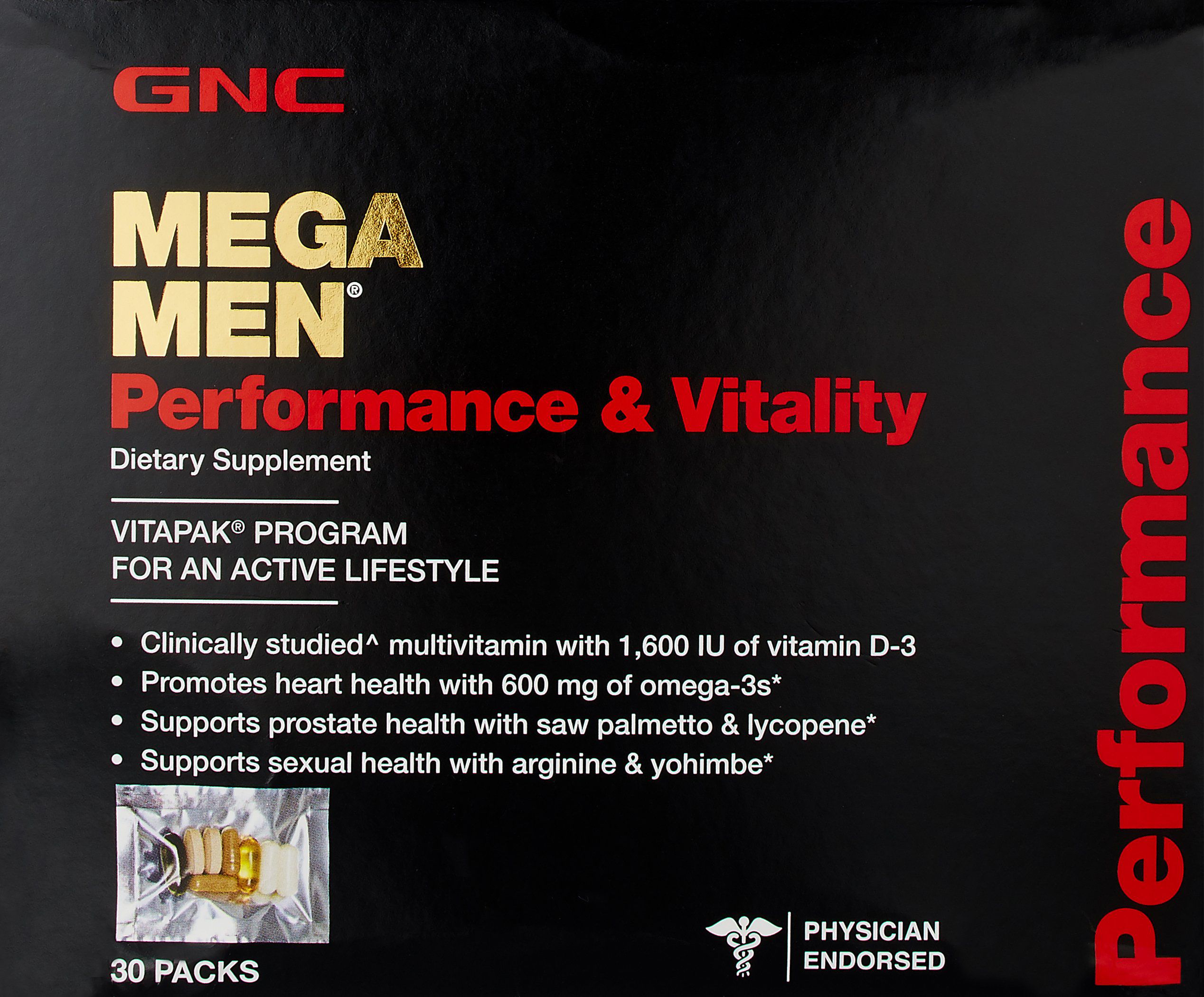 GNC Mega Men Performance and Vitality - 30 Packs: Buy GNC Mega Men ...