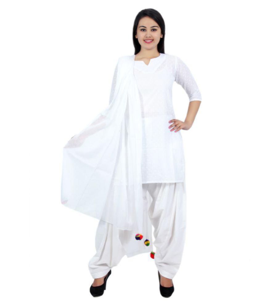 white kurti for patiala