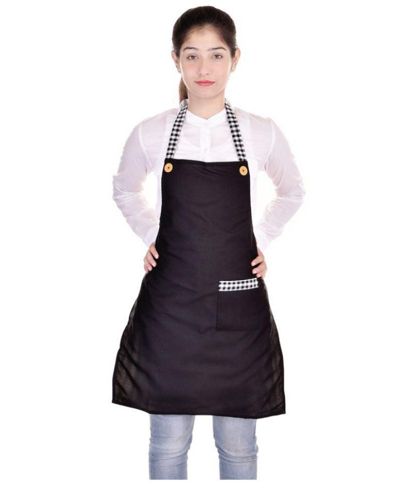     			Switchon Single Black Solid Polyester Apron