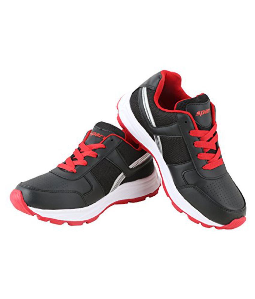 Red Synthetic Leather Sports Shoes 