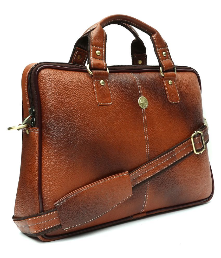 Hammonds Flycatcher Tan Genuine Leather Office Bag - Buy Hammonds ...