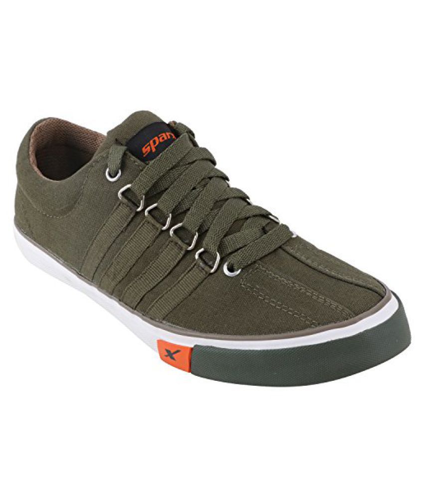 sparx olive green canvas shoes