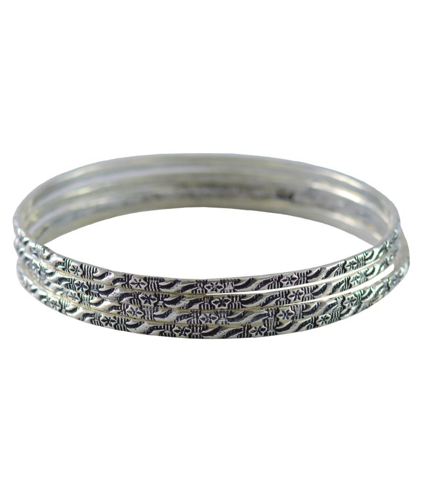 Rejewel Ethnic German Silver Bangle set for Girls Buy Rejewel Ethnic