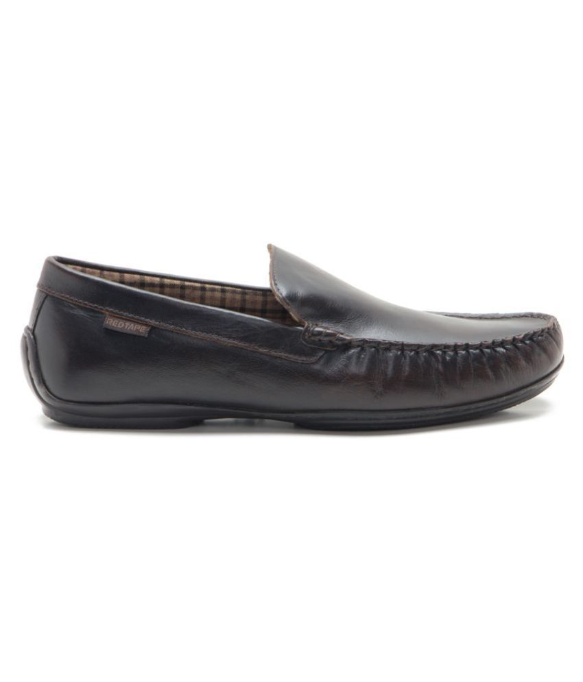 red tape brown loafers online