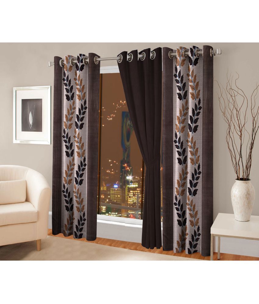 Fabzi Set Of 3 Window Eyelet Curtains Plain Multi Color Buy