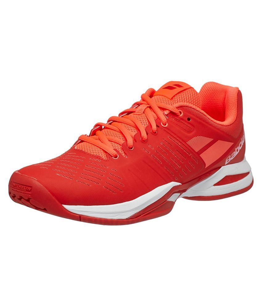 babolat red tennis shoes