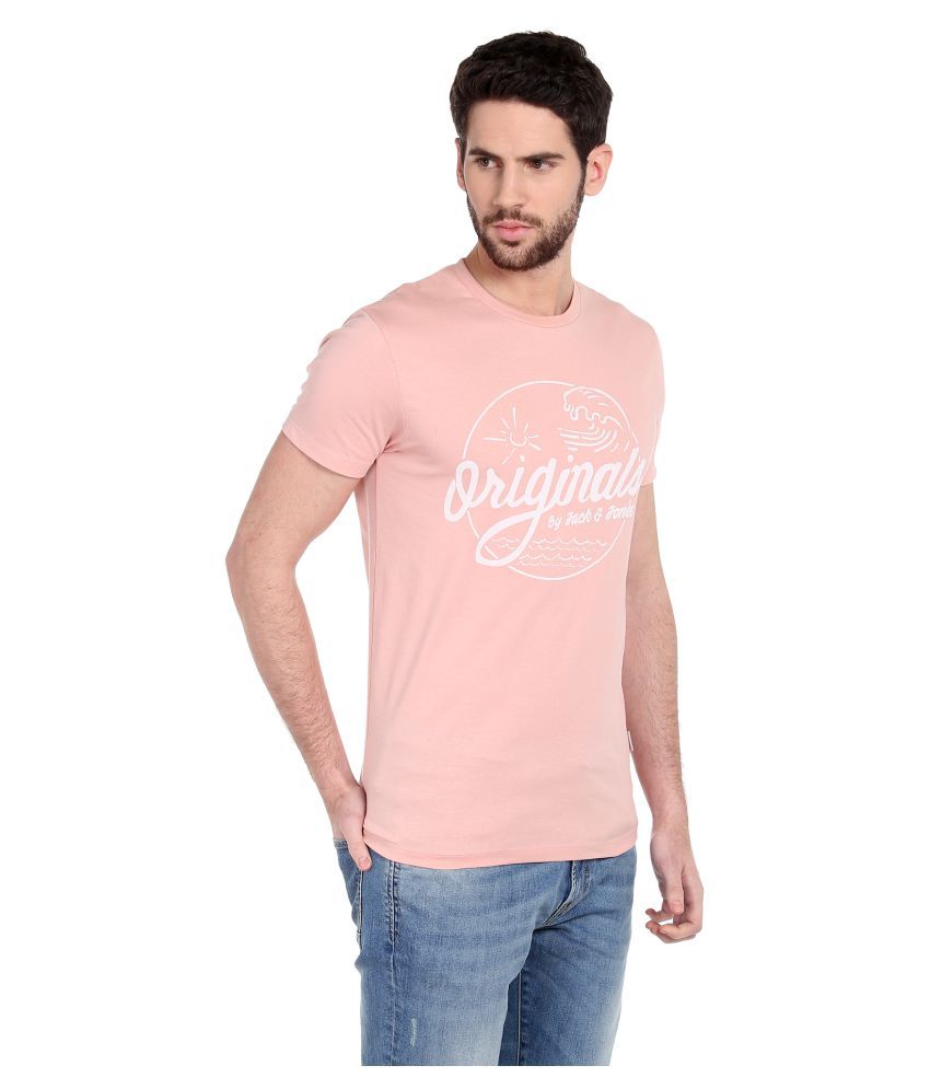 jack and jones pink t shirt