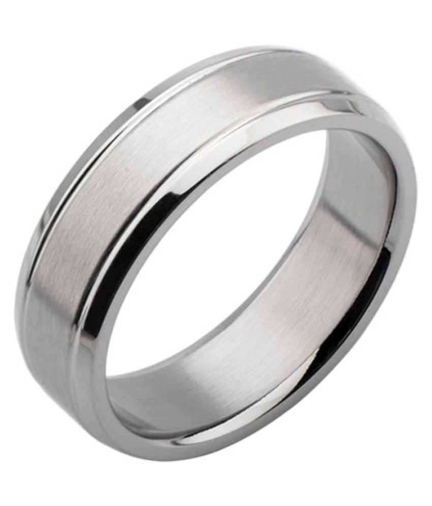 Inox Jewelry Silver Stainless Steel Ring: Buy Online at Low Price in ...