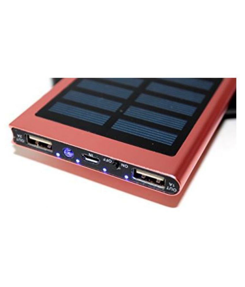 HK Rose Gold Solar Power Bank Ultra Slim 30000 mAh LiIon Power Bank