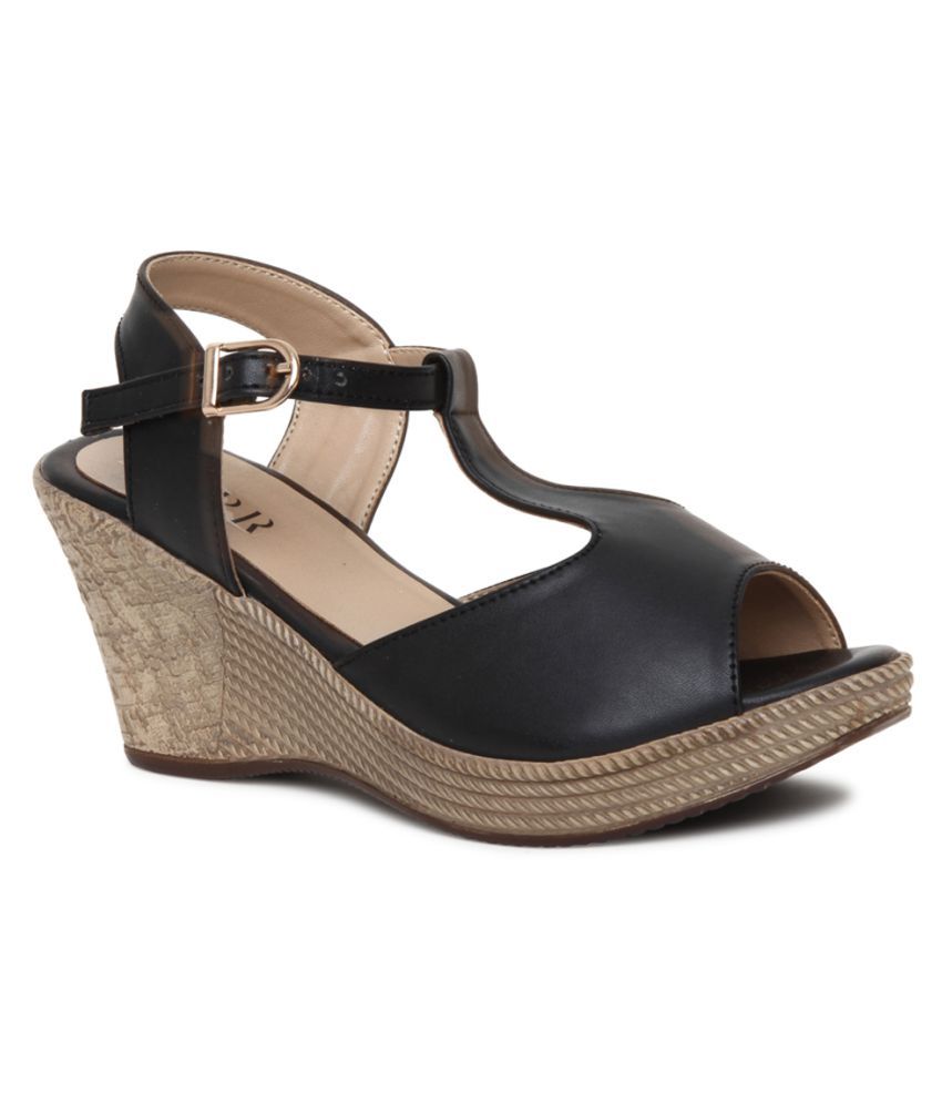 short black wedge heels