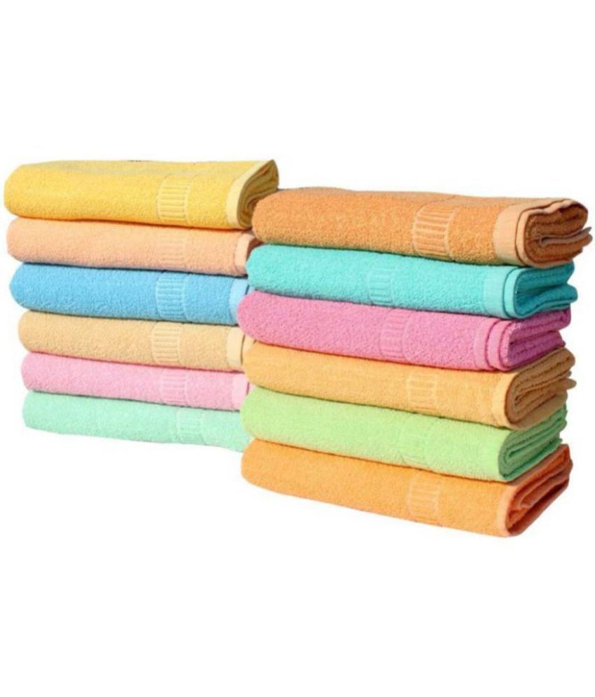     			Z Decor Set of 12 Hand Terry Towel (Multi Colour)  33cm x 51cm