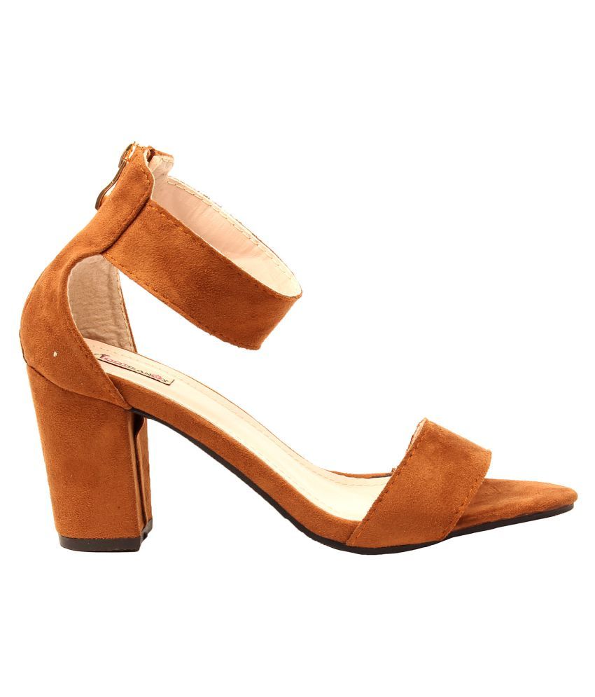 brown block heels wide fit