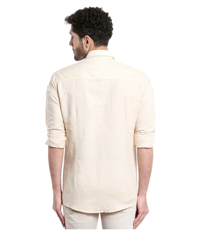 men's beige casual shirt