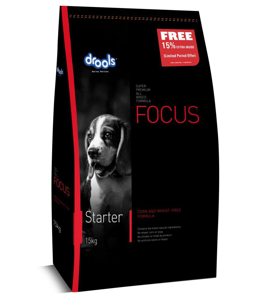 Drools Focus Starter Super Premium Dog Food , 15kg (FREE...