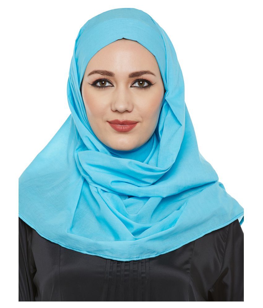 Momin Libas Blue Cotton Semi Stitched Hijabs Price in India Buy Momin