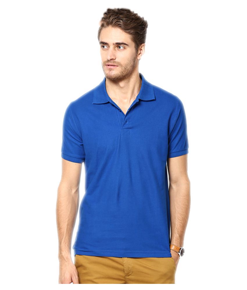     			FUNKY GUYS Blue Slim Fit Polo T Shirt