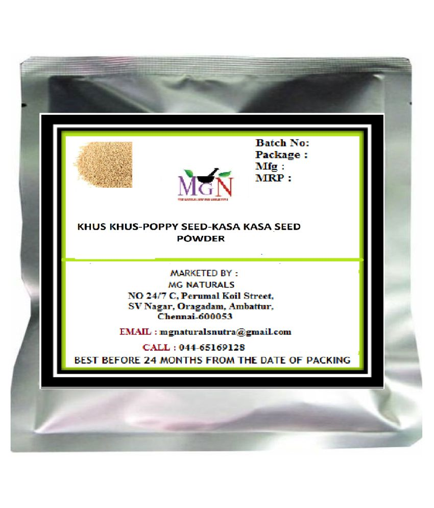 MG Naturals KHUS KHUSPOPPY SEEDKASA KASA SEED POWDER(250) GM (CLEAR