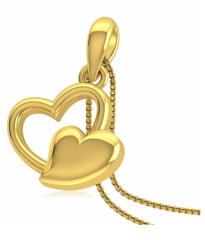 Duo heart gold pendant buy duo heart gold pendant online in india on