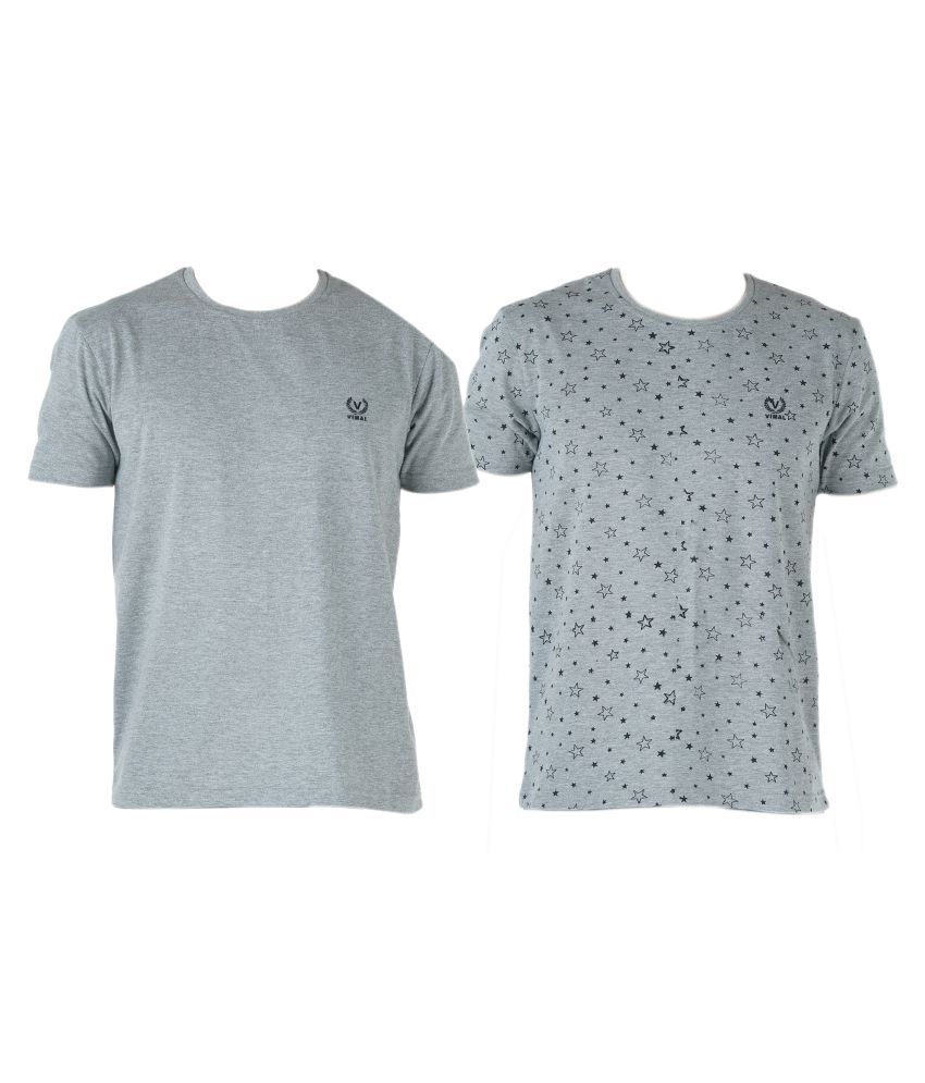     			Vimal Jonney Multi Round T-Shirt Pack of 2