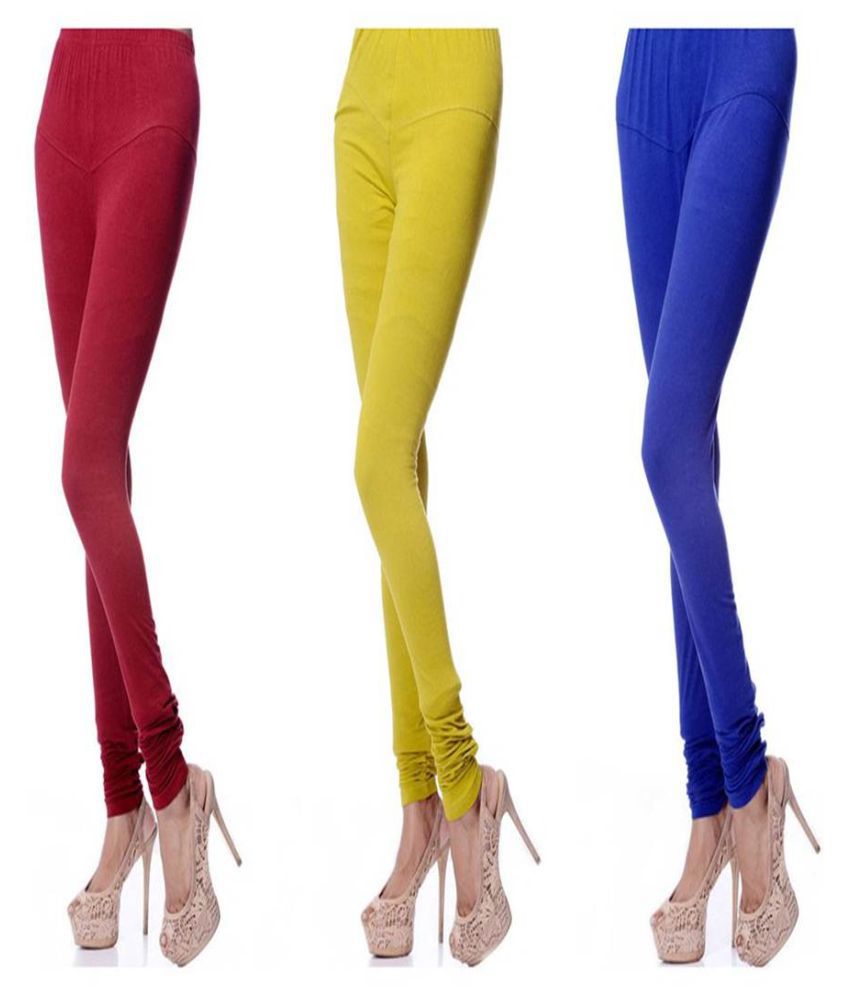 Le Soft Cotton Lycra Pack of 3 Leggings Price in India - Buy Le Soft ...