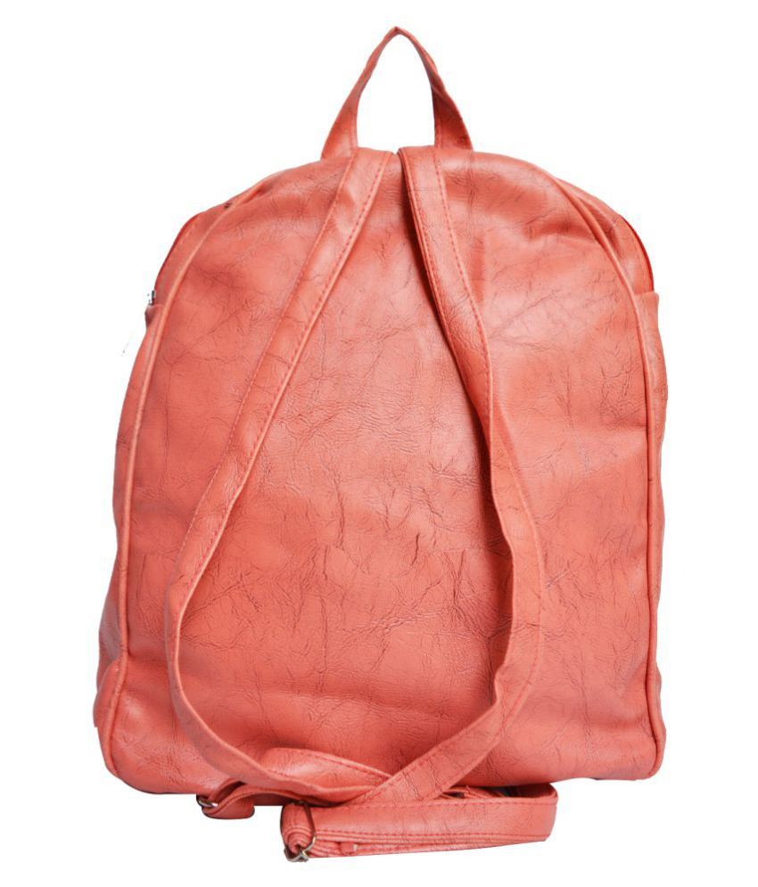 Fashion Knockout Peach Leather Pithu Bag Backpack - Buy ...