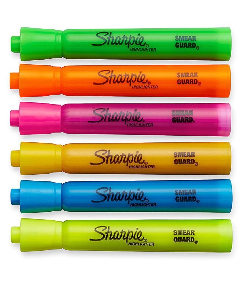 Sharpie Accent Tank-Style Highlighters, 6 Colored Highlighters (25076): Buy Online at Best Price